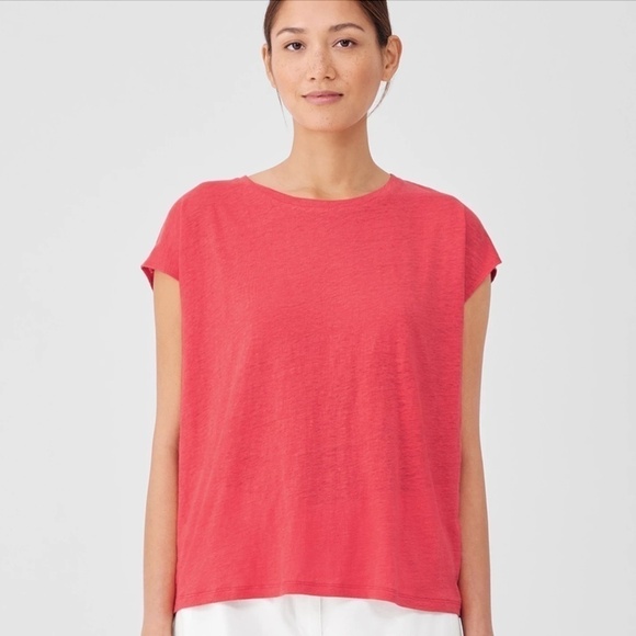 Eileen Fisher Linen Jersey Top - Picture 1 of 7